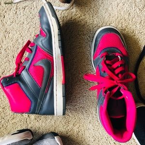 Size 9 hi top bright pink Nikes for women